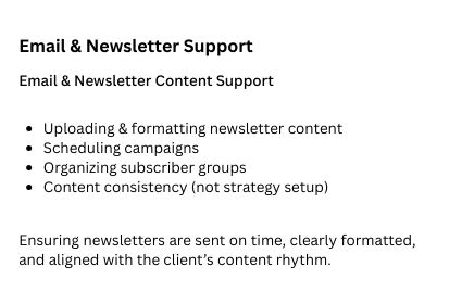 Email & Newsletter Content Support
